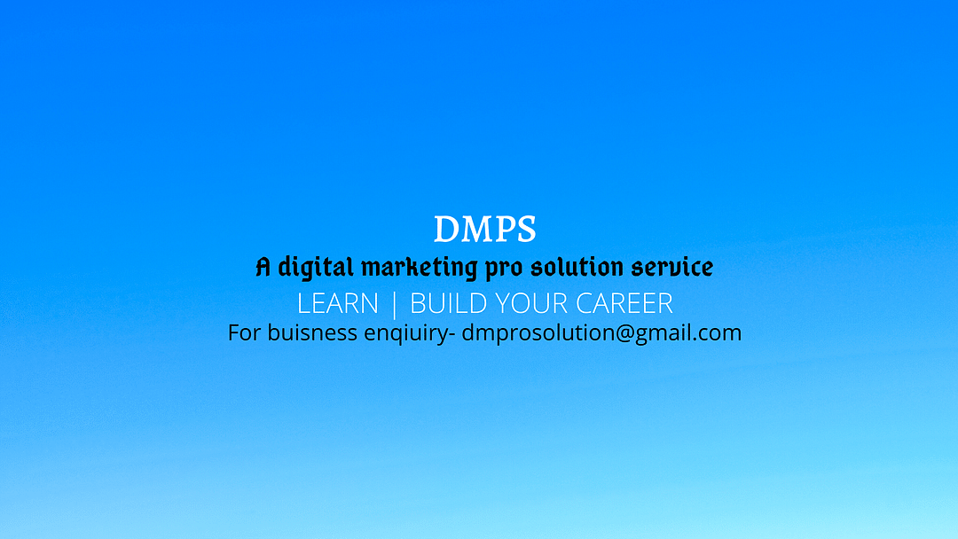 DMPS- A digital marketing pro solution service cover